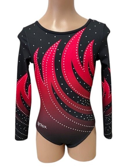 RED AND BLACK OMBRE FLAMES LONG SLEEVE