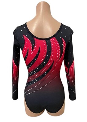 RED AND BLACK OMBRE FLAMES LONG SLEEVE