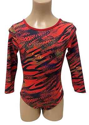 RED JUNGLE LYCRA PRINT LONG SLEEVE