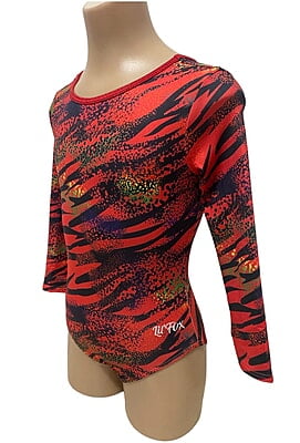 RED JUNGLE LYCRA PRINT LONG SLEEVE