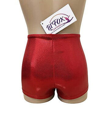 RED SHINY MYSTIQUE BIKE SHORTS