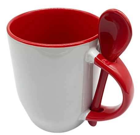 Mug Ceramic with Spoon, 350ml