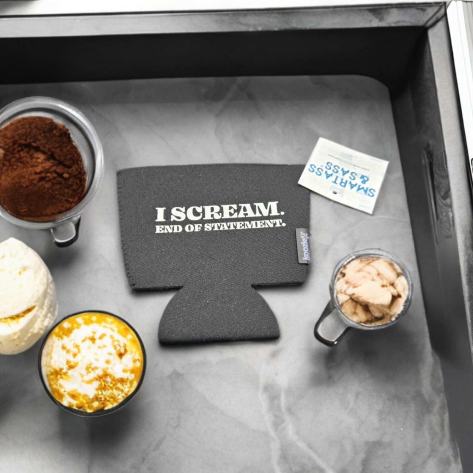 “I Scream. End of Statement.” Ice Cream Koozie