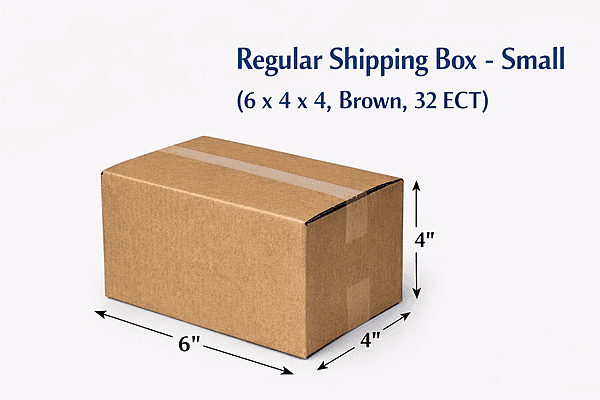 Regular Shipping Box – Small (6 x 4 x 4, Brown, 32 ECT)