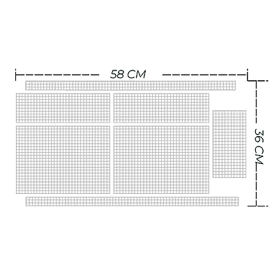 Rejilla Plástica Molde Para Cartera Rectangular 36cm x 58cm Paquete por 10 Unidades