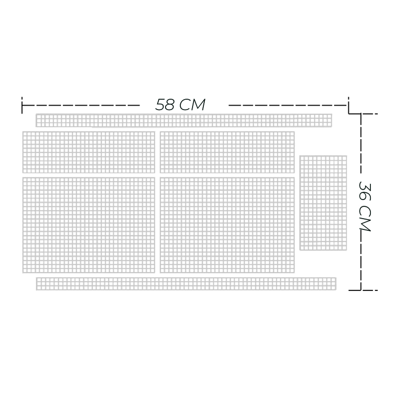 Rejilla Plástica Molde Para Cartera Rectangular 36cm x 58cm Paquete por 10 Unidades Rejilla Plástica Molde Para Cartera Rectangular 36cm x 58cm Paquete por 10 Unidades