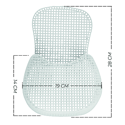 Rejilla Plástica Molde Para Cartera Redonda 23.5cm x 42cm Paquete por 10 Unidades Rejilla Plástica Molde Para Cartera Redonda 23.5cm x 42cm Paquete por 10 Unidades