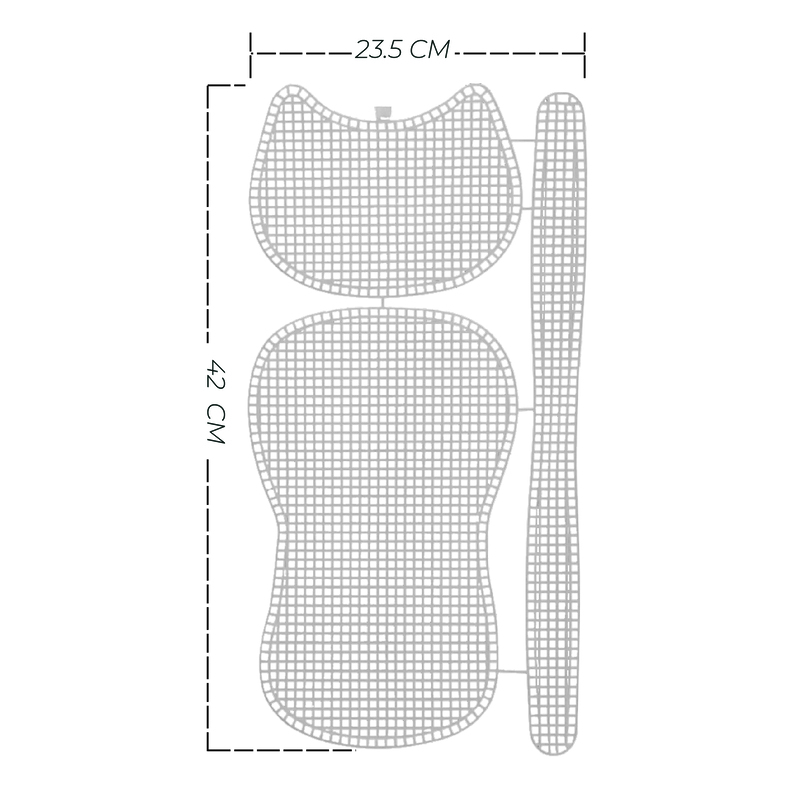 Rejilla Plástica Molde Para Cartera Redonda 23.5cm x 42cm Paquete por 10 Unidades Rejilla Plástica Molde Para Cartera Redonda 23.5cm x 42cm Paquete por 10 Unidades