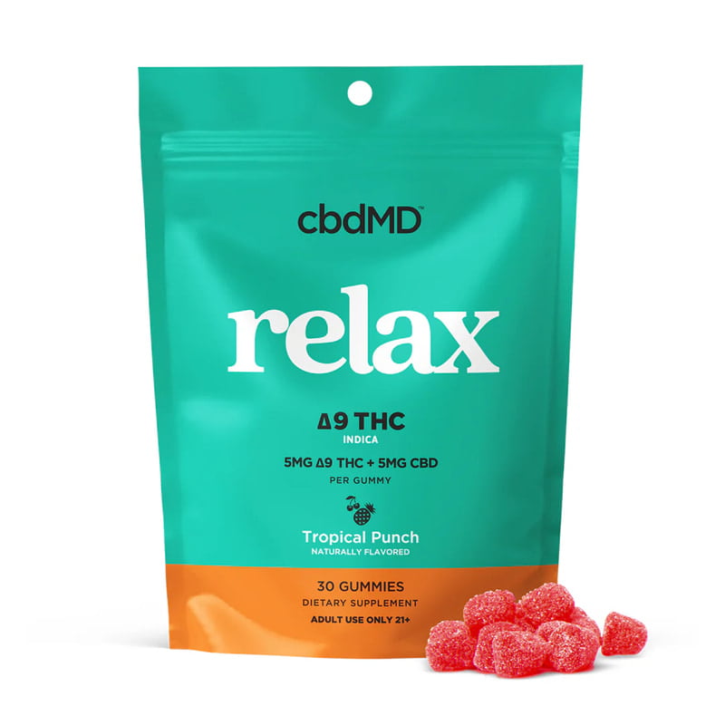 CBDMD D9 RELAX 5MG THC/ 5MG CBD GUMMIES