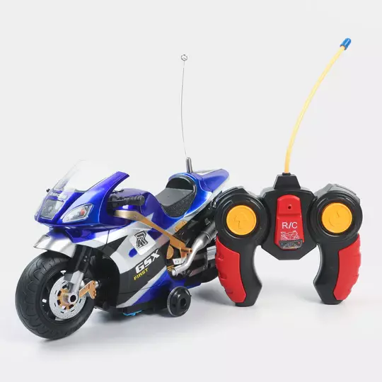 Remote Control RC Motorcycle Set - Blue