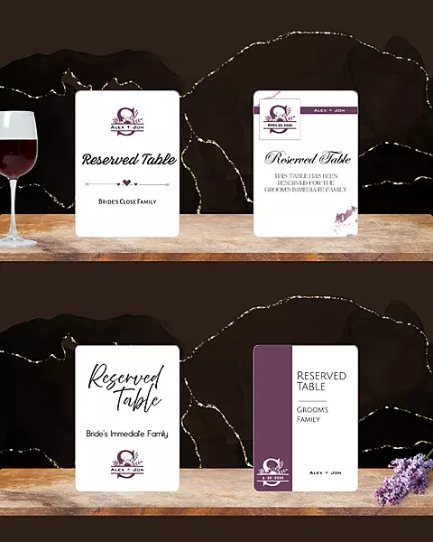 Reserved Table Easel Sign - 5x7"