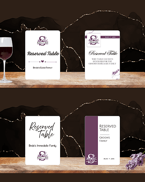 Reserved Table Easel Sign - 5x7"