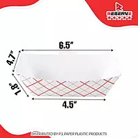Reserve Paper Food Boat Trays 2lb Red Checkered 20/25