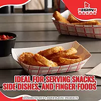Reserve Paper Food Boat Trays 2lb Red Checkered 20/25