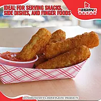 Reserve Paper Food Boat Trays 3lb Red Checkered 20/25