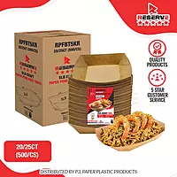 Reserve Paper Food Boat Trays 5lb Kraft 20/25