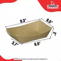 Reserve Paper Food Boat Trays 5lb Kraft 20/25