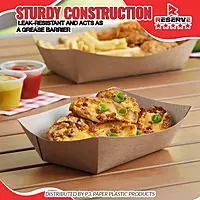 Reserve Paper Food Boat Trays 5lb Kraft 20/25