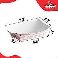 Reserve Paper Food Boat Trays 5lb Red Checkered 20/25