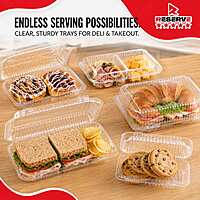 Reserve SANDWICH CLAMSHELL TRAY CLEAR 8.5X4.3X3.5in 4/50