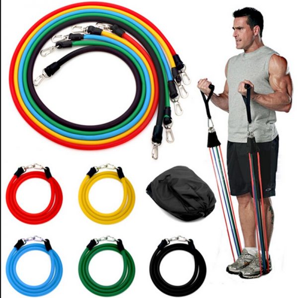 Generic Resistance Bands 11-Piece Set | معدات رياضية حبل مطاطي للمقاومة Generic Resistance Bands 11-Piece Set | معدات رياضية حبل مطاطي للمقاومة