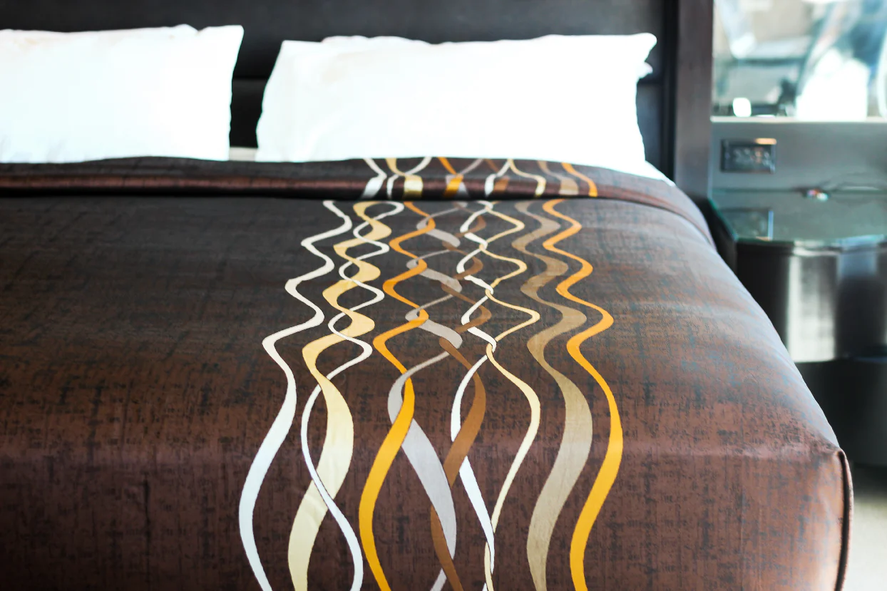 Decorative Ripple Top Sheet-Full XL 90" x 115"-Brown/Gold
