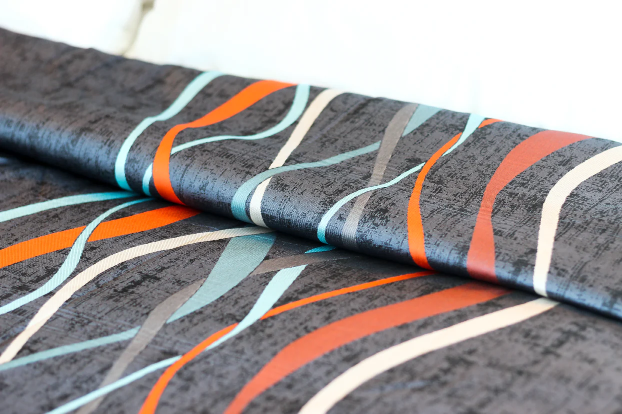 Decorative Ripple Top Sheet-King 114" x 115"-Dark Gray/Colored