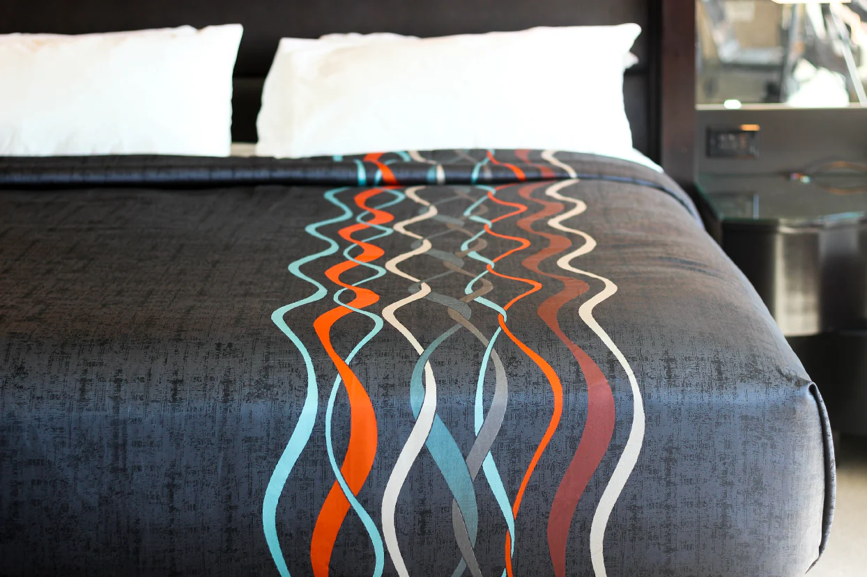 Decorative Ripple Top Sheet-King 114" x 115"-Dark Gray/Colored