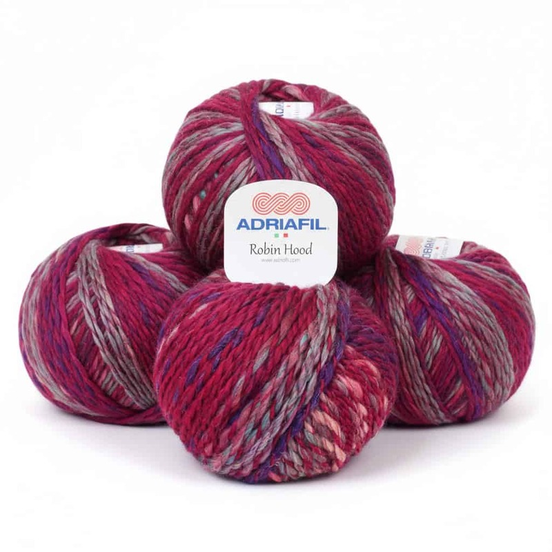 Lotto 400 gr di filato Adriafil Robin Hood col. bordeaux