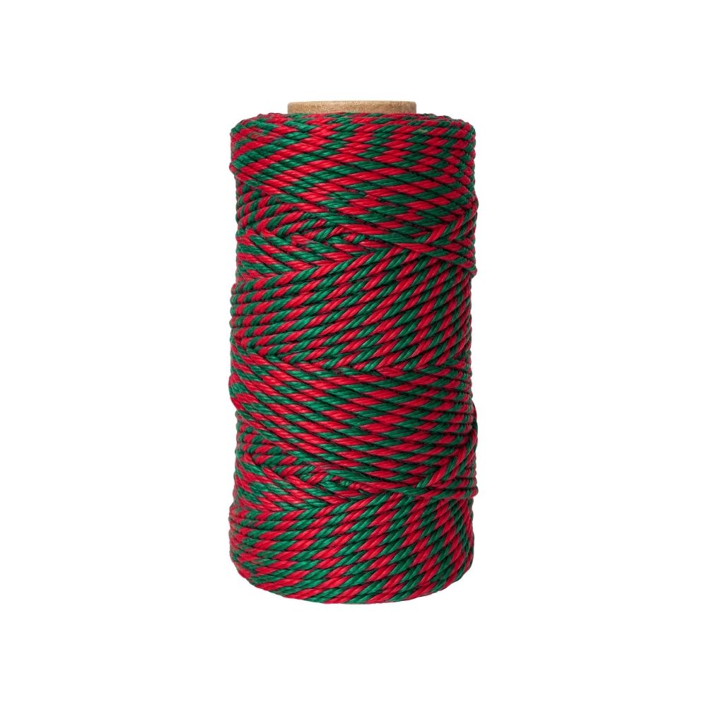 Cordon Torcido 1.5mm Rojo - Verde Rollo x 100 Metros Cordon Torcido 1.5mm Rojo - Verde Rollo x 100 Metros