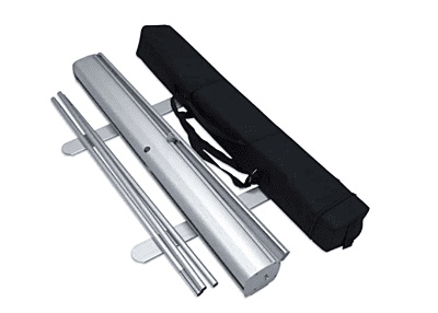 Rollup Stand Silver Single Bag Top Pasting J Hook .85Mx2M Rollup Stand Silver Single Bag Top Pasting J Hook .85Mx2M