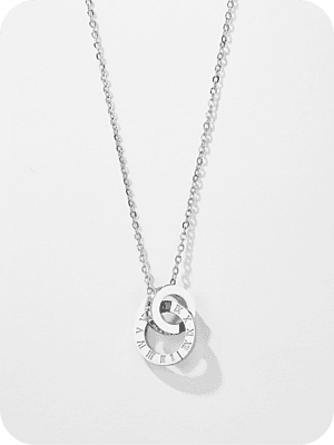 Roman Clock Necklace Silver