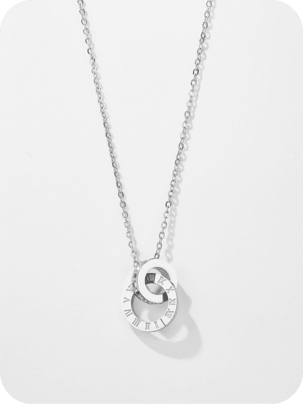 Roman Clock Necklace Silver