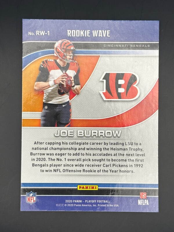 Joe Burrow 2020 Playoff Rookie Wave Bengals RC