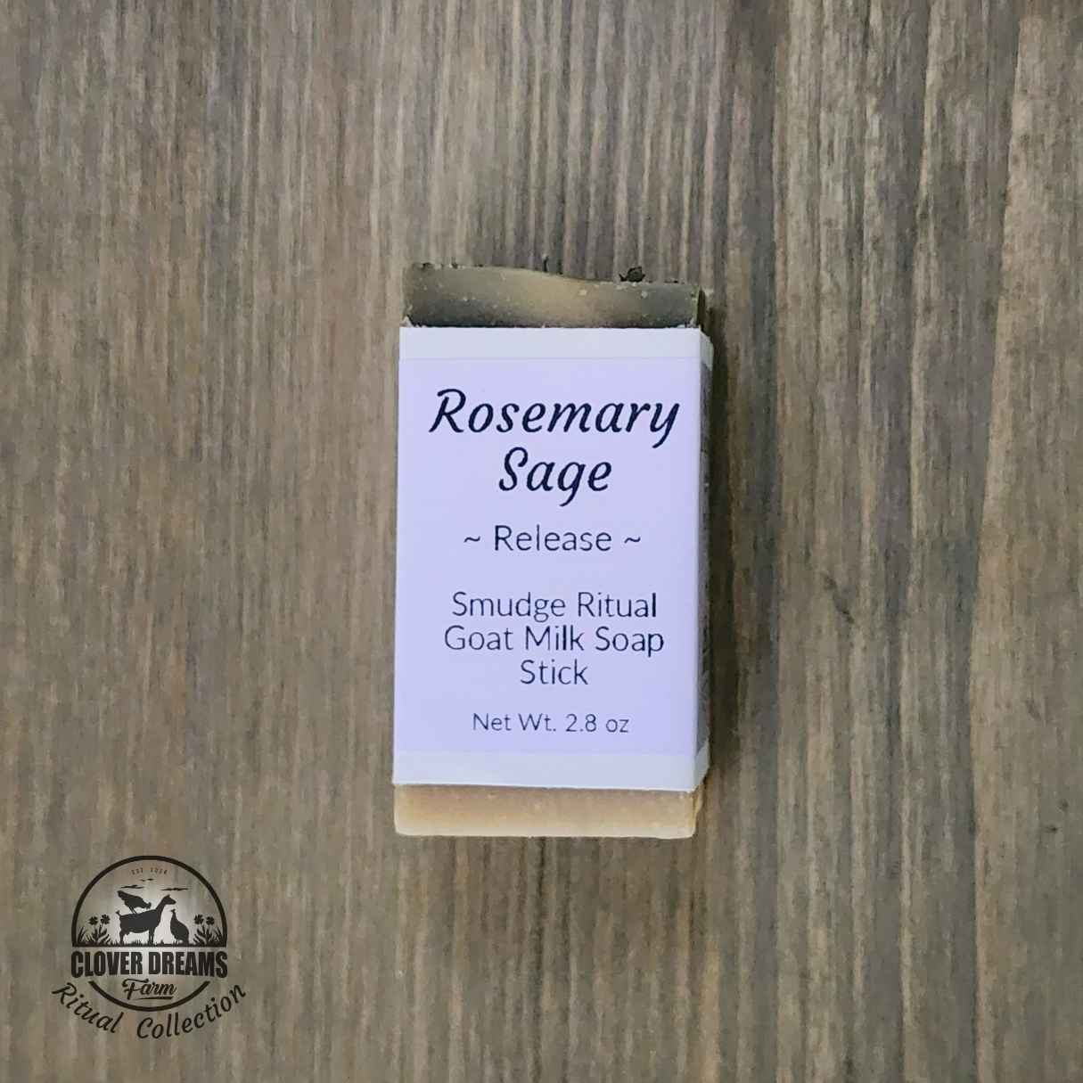 Rosemary Sage Smudge Ritual Goat Milk Soap Stick in its paper wrap Rosemary Sage Smudge Ritual Goat Milk Soap Stick in its paper wrap
