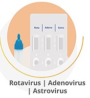 Prueba combo card para detección de Rotavirus, Adenovirus y Astrovirus en cassette - Caja con 20 piezas - CerTest