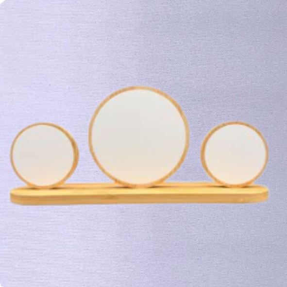 Display Photo Family Wood Round Set