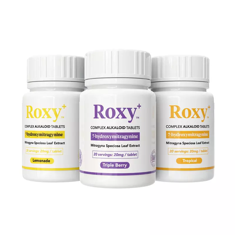 ROXY 7-HYDROXYMITRAGYNINE 20 SERVINGS 20MG/TAB 10CT JAR
