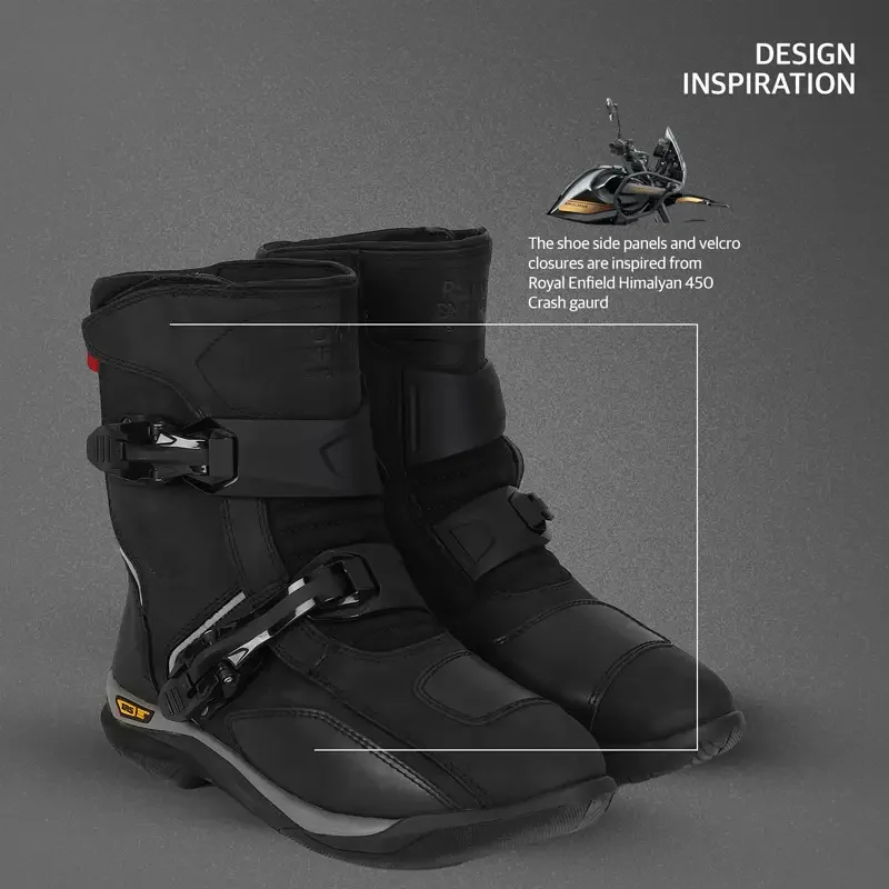 ROYAL ENFIELD WANDERER RIDING BOOT BLACK SIZE-10UK