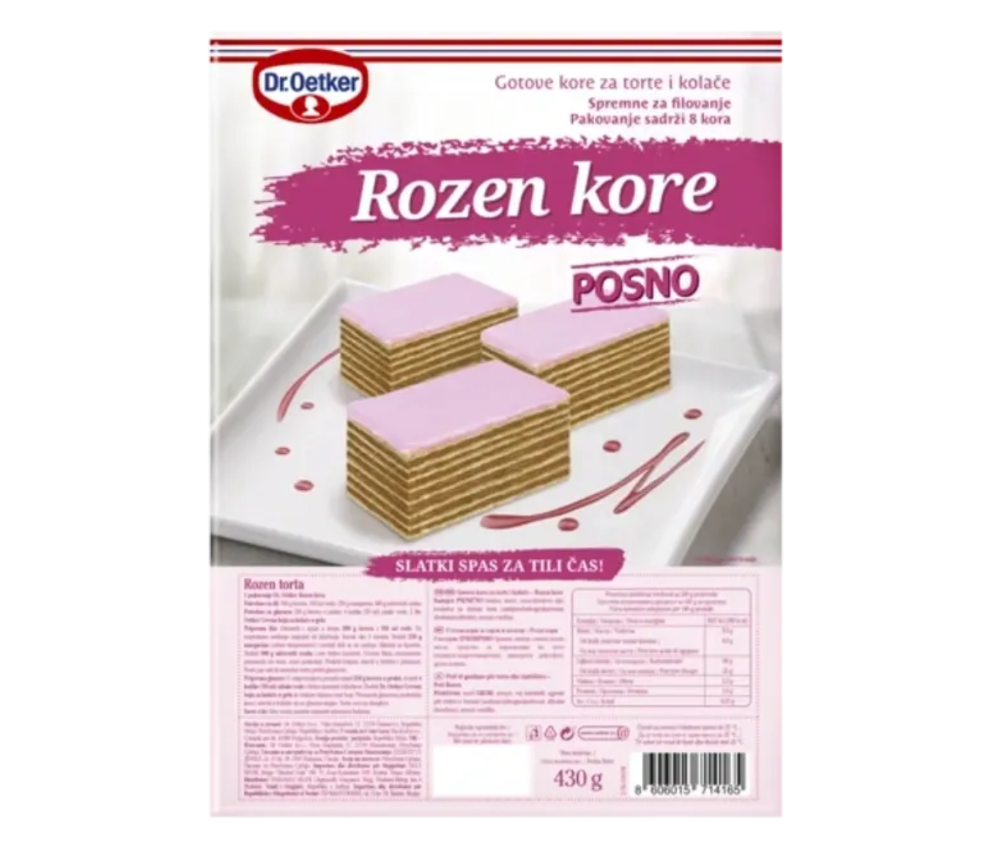 Cake Crusts Layers 430g/12 - ROZEN KORE  Dr.Oetker