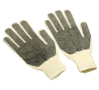 Med wt., cotton/polyester blend, PVC dots on both sides