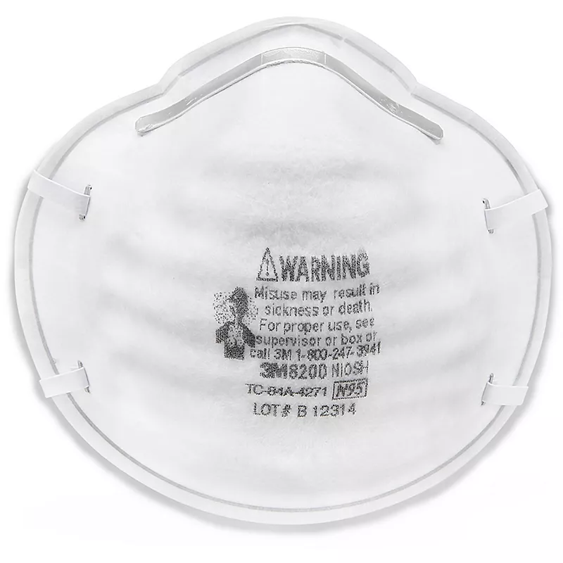 N95 Particulate Respirator, Half Facepiece, Two Fixed Straps, Non-Oil Particles, White, 20/BOX