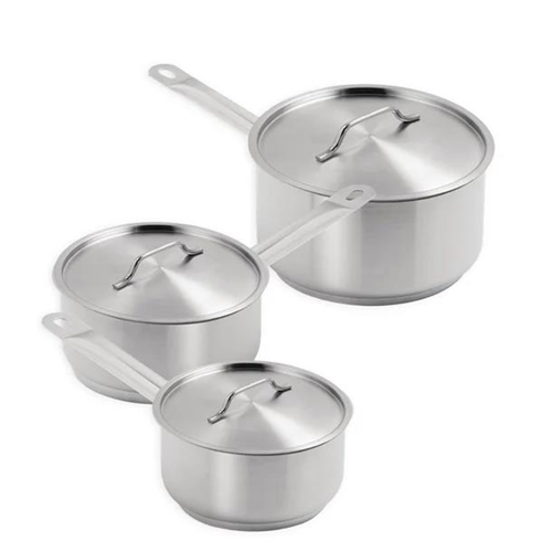 Vogue Stainless Steel Saucepan Set (Pack  of 3)