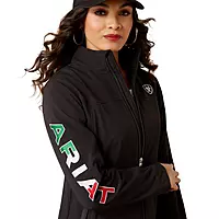 WMN Chamarra Ariat New Team Softshell México Black