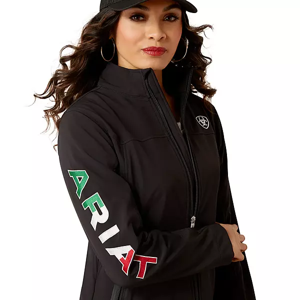 WMN Chamarra Ariat New Team Softshell México Black