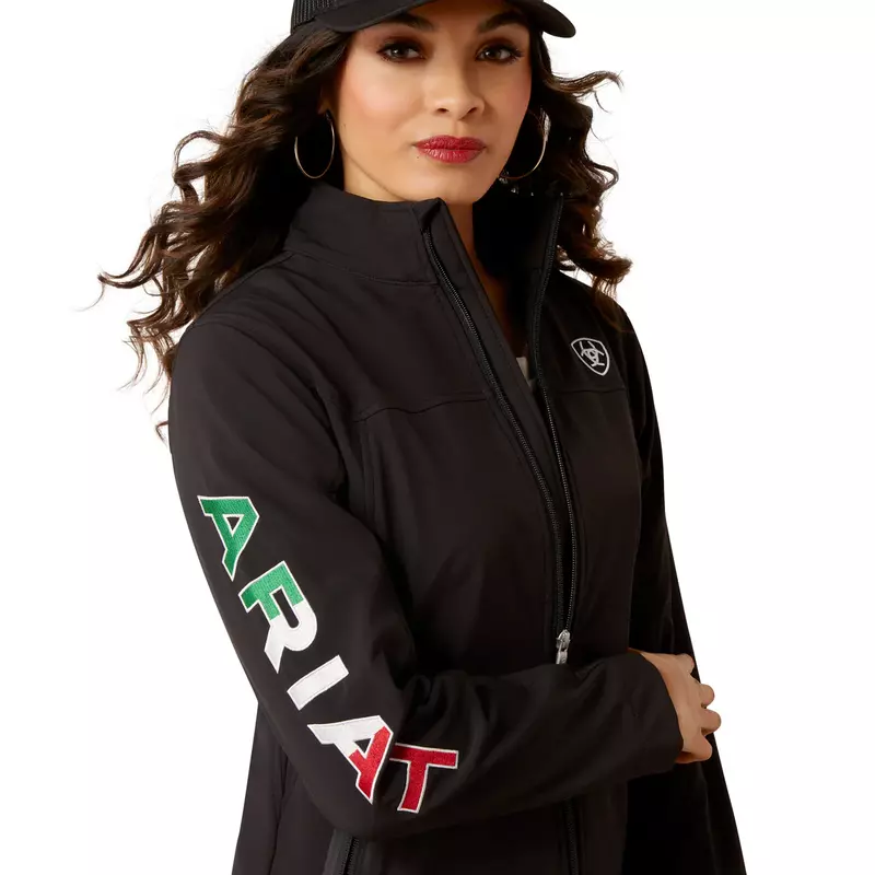 WMN Chamarra Ariat New Team Softshell México Black