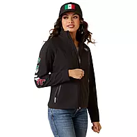 WMN Chamarra Ariat New Team Softshell México Black