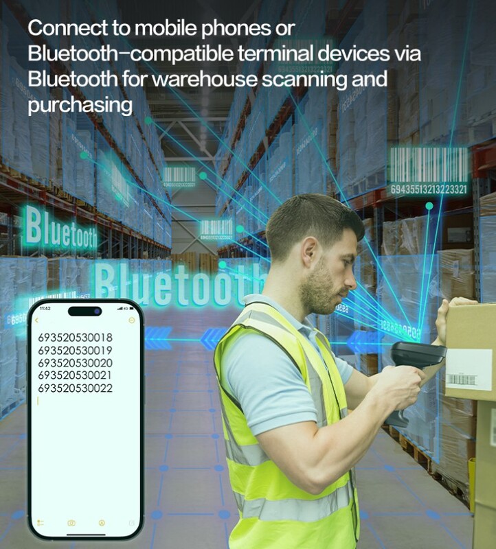 DELI S227WB BARCODE SCANNER 1D/2D WIRED & BT/WIRELESS
