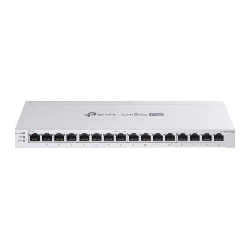 S4500-16GP Omada Pro 16-Port Gigabit Smart Switch with 8-Port PoE+ S4500-16GP Omada Pro 16-Port Gigabit Smart Switch with 8-Port PoE+