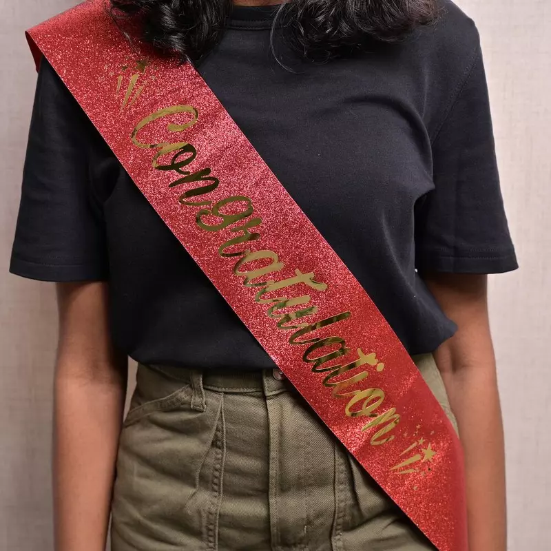 Red Glitter Congratulations Sash